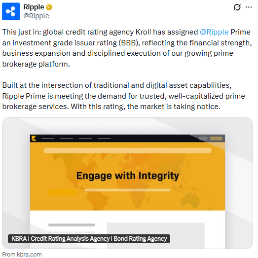 Ripple rating from Kroll