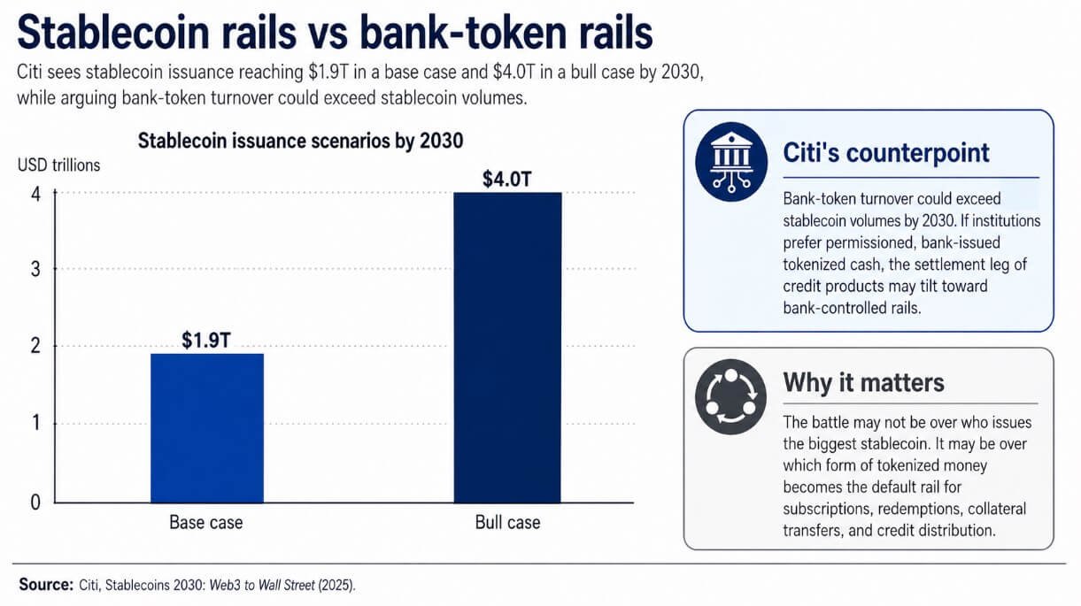 Stablecoin rails vs bank token rails