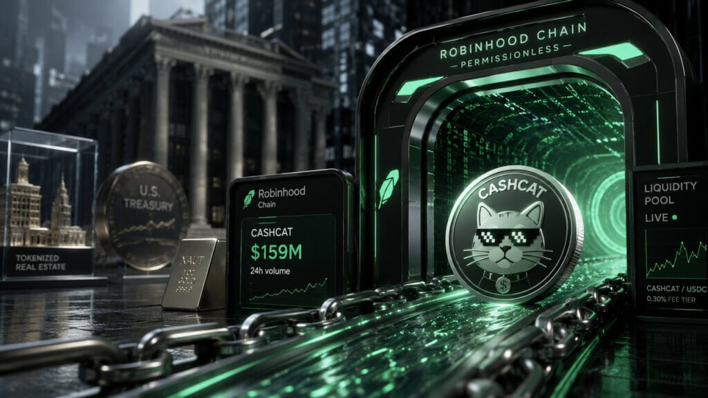 Robinhood launched a Wall Street layer 2 chain and the market crowned a $150M cat coin first